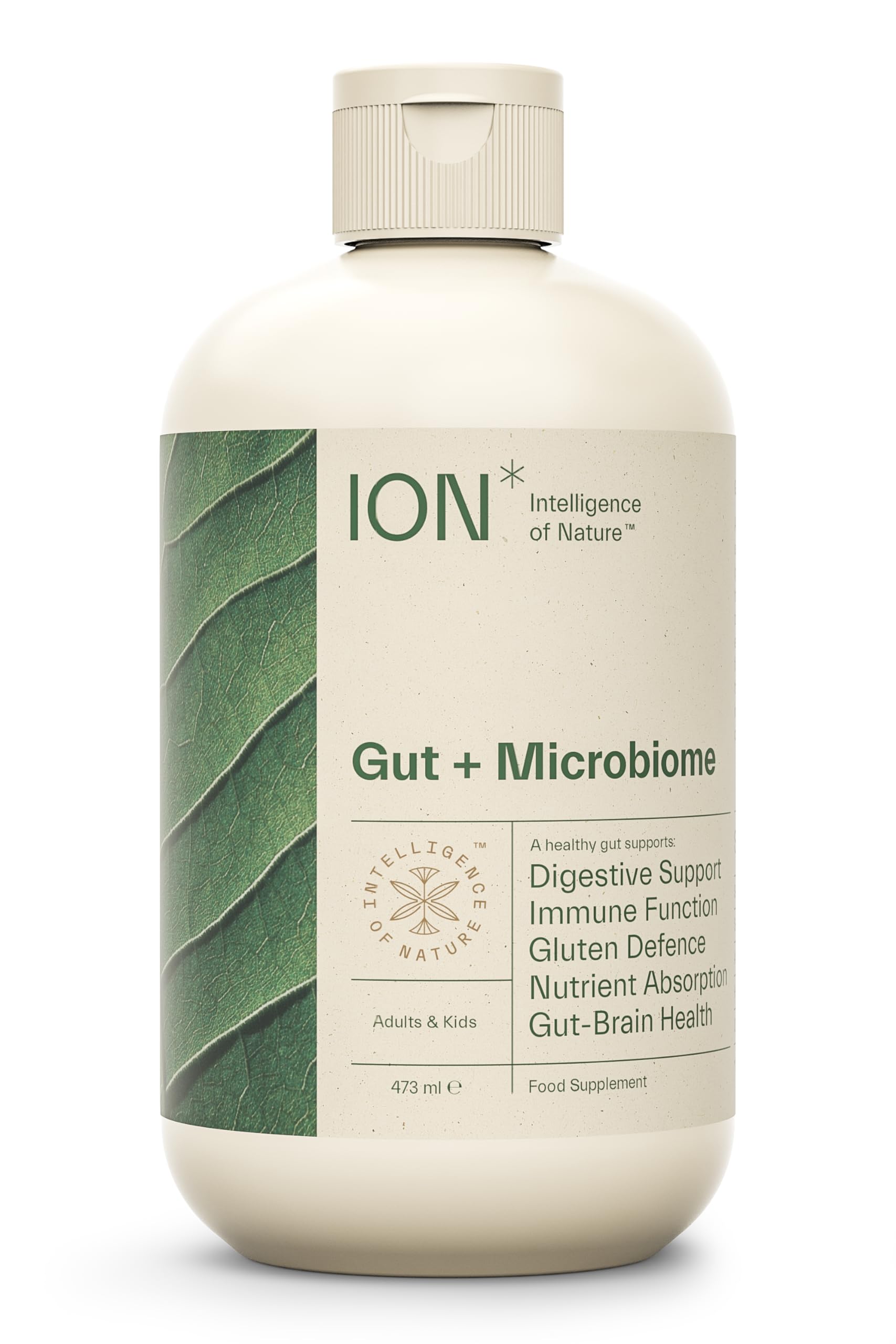 ION Gut Health Supplement 473ml | ION* Gut + Microbiome | Support that Goes Beyond Probiotics | Promotes Digestive Wellness, Alleviates Gluten Sensitivity | Strengthens Gut Lining| Bloating Relief