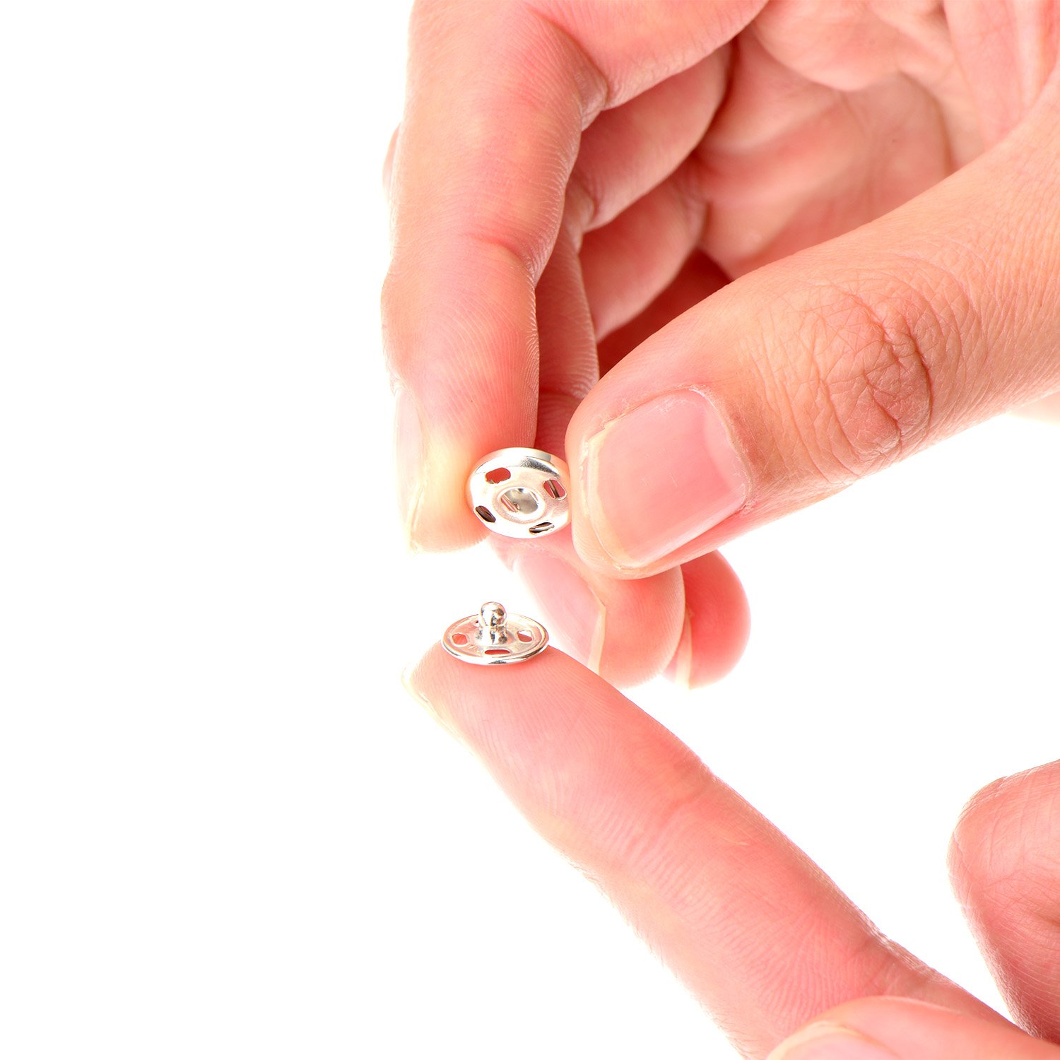 Sumind 100 Sets Sew-on Snap Buttons Metal Snap Fastener Press Button for Sewing Clothing, Black and Silvery (10mm)