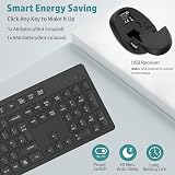LeadsaiL Wireless Keyboard and Mouse 2.4GHz UK Full Size 12 Shortcuts Black view 3