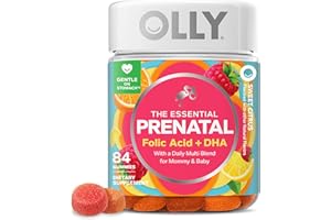 OLLY Prenatal Multivitamin Gummy, Daily Blend for Mommy & Baby - 84 Count | Women's Wellness Support, Folic Acid, Omega 3 DHA, Vitamin D, Gluten Free, No Synthetic Colors, No Synthetic Flavors