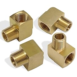 KOOTANS 4pcs 1/4 NPT Elbow Brass Fittings, 1/4 NPT