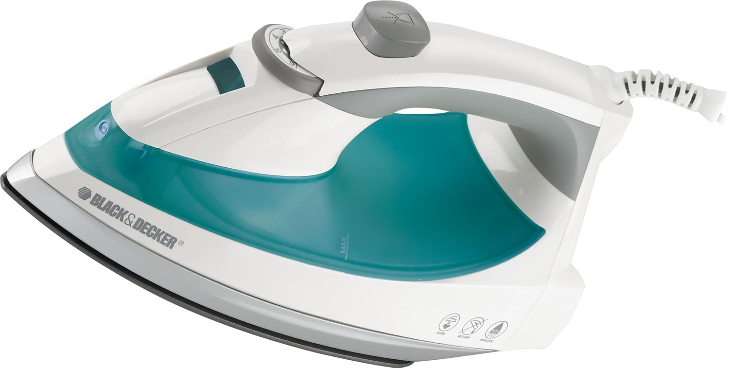 BLACK+DECKER Lightweight Steam Iron, 1200 Watt Clothing Iron, Teal