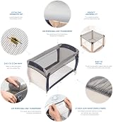 Zamboo Universal Mosquito Net for Travel Cot Playpen Bassinet Grey view 4