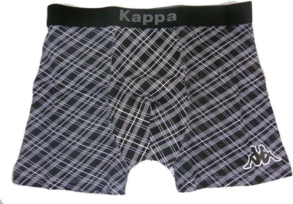 KAPPA Men's Boxer Underwear Black w/white stripes