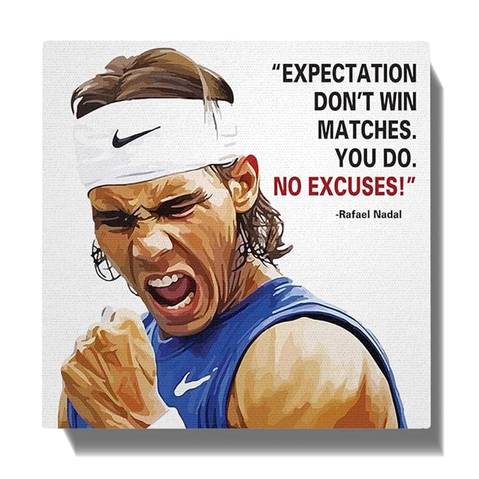 100yellow Rafael Nadal Canvas Popart With Wooden Frame 10 X 10 Inch Amazon In Home Kitchen