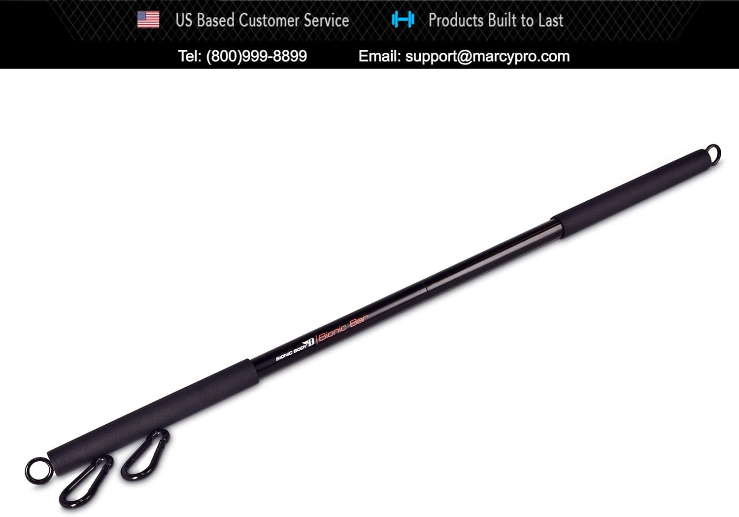 Bionic Body Workout Bar – Fits All Resistance Bands with Clip, 36 Inches Long BBEB-020, Black, 2.00 x 3.25 x 21.00 inches : Sports & Outdoors