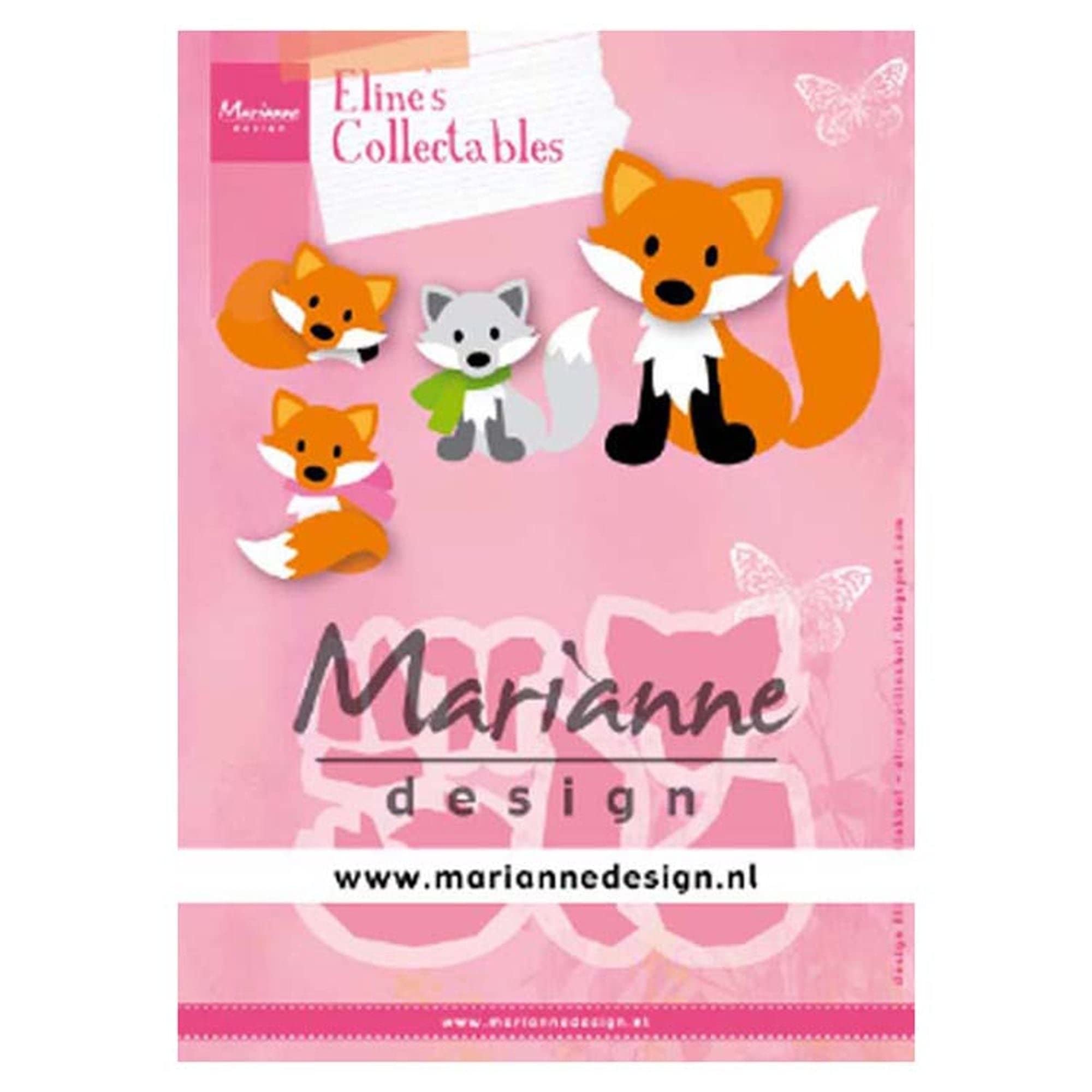 Marianne Design COL1474 COL1474 Collectables Cute Fox for Detailed Cutting Dies and Paper Craft Embossing Detail, Pink, One Size