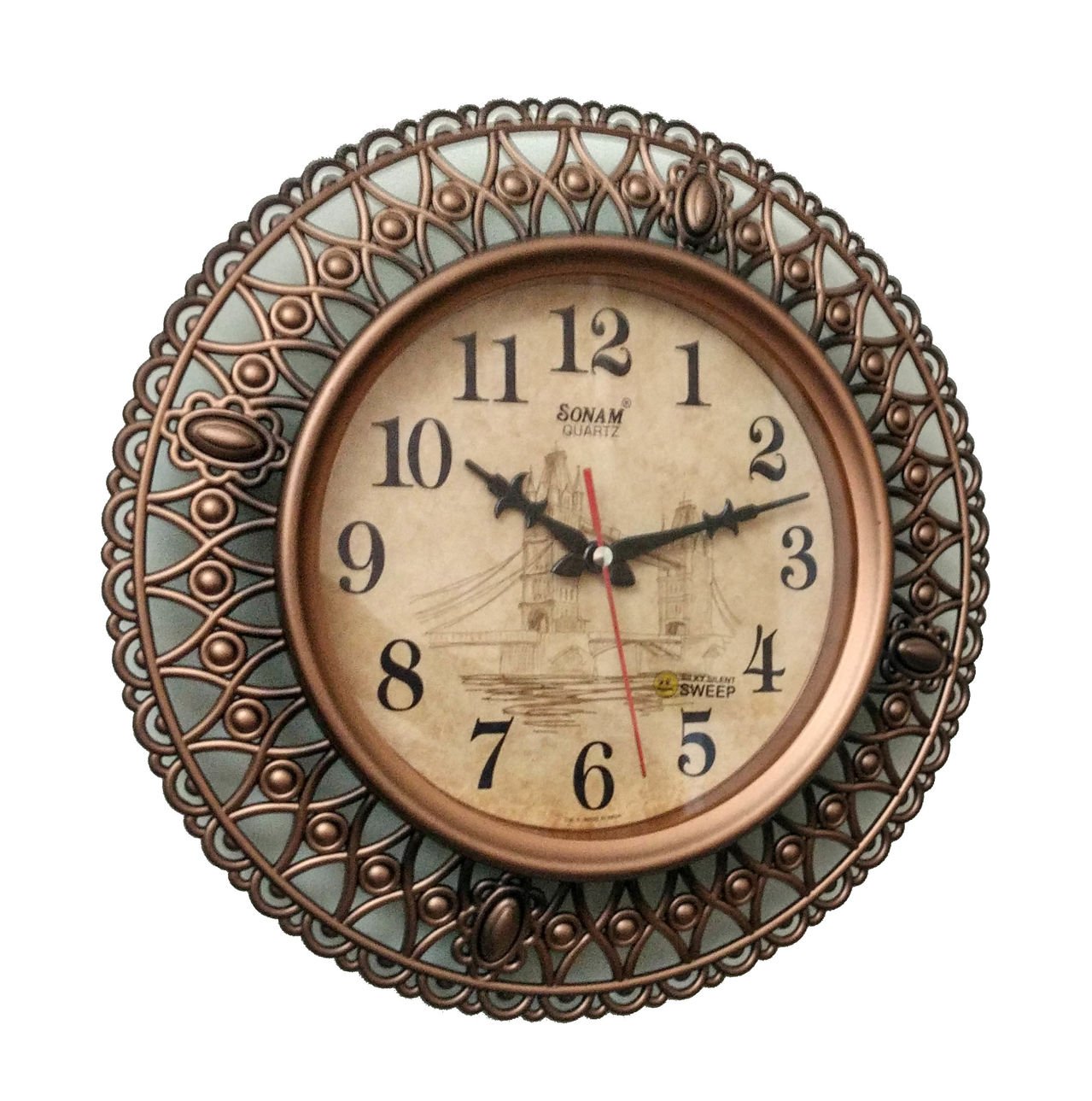 Buy Sonam Quartz Wall Clock 3597 ROUND Shaped (COPPER) and one KIDs