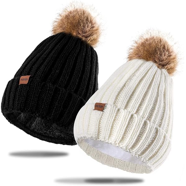 3 Bonnets D'Hiver SKHAOVS - Tricot Chaud - Style Pêcheur - Unisexe - Taille Unique 54-60cm - Pour Ski, Quotidien