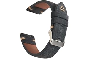 WOUKUP Quick Release Suede Leather Watch Bands Vintage Watchband for Men Watch Strap 18mm 19mm 20mm 21mm 22mm 24mm