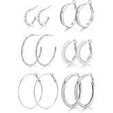 Gold Silver Hoop Earrings for Women Trendy Hoop Earrings Set Fashion Jewelry Gifts