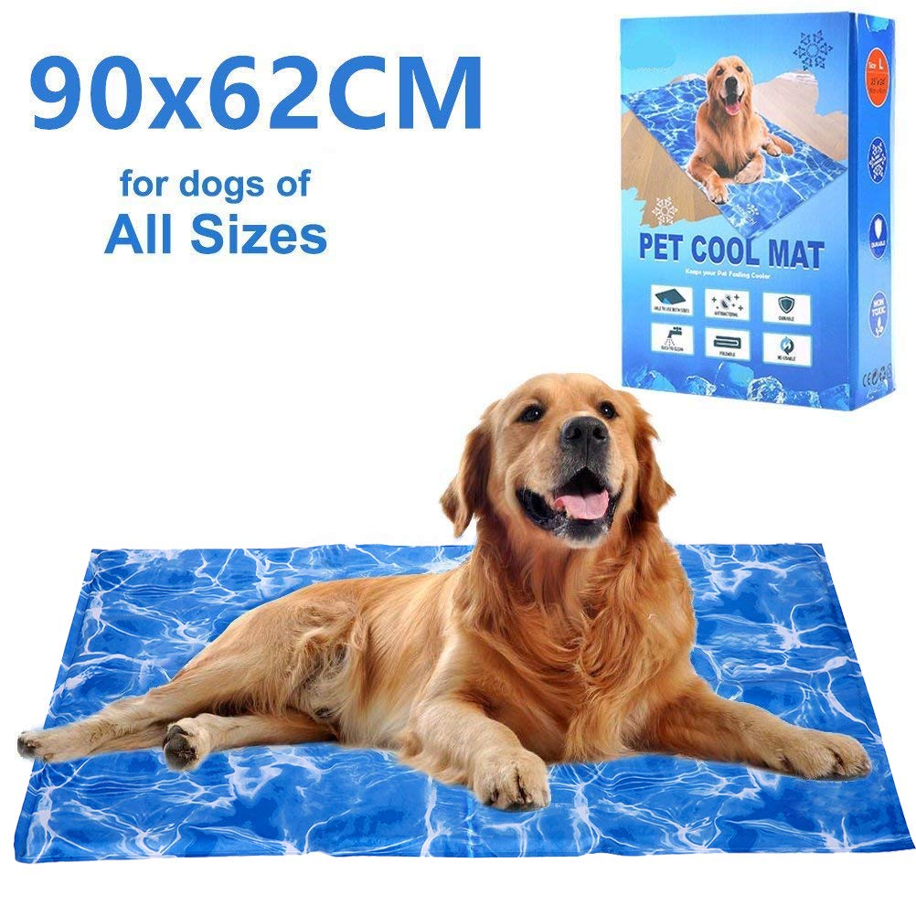 Dog Cooling Mat 90 x62cm, Pet Gel SelfCooling Pad for Summer Sleeping