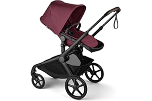 Bugaboo Kangaroo All-Terrain Single-to-Double Tandem Stroller for Infant and Toddler, for Up to Three Kids, XL Wheels, One-Hand Operation, Large Bassinet, XL Underseat Storage (Dark Cherry)