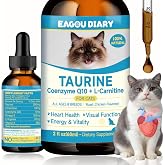 Taurine for Cats Drop - Taurine Supplement for Cats Heart, Vision, 60ML | Supports Feline Heart &amp; Immune Function, Energy &amp; Vitality, CoenzymeQ10, L-Carnitine, L-Arginine Vitamin, Liquid Cat Taurine