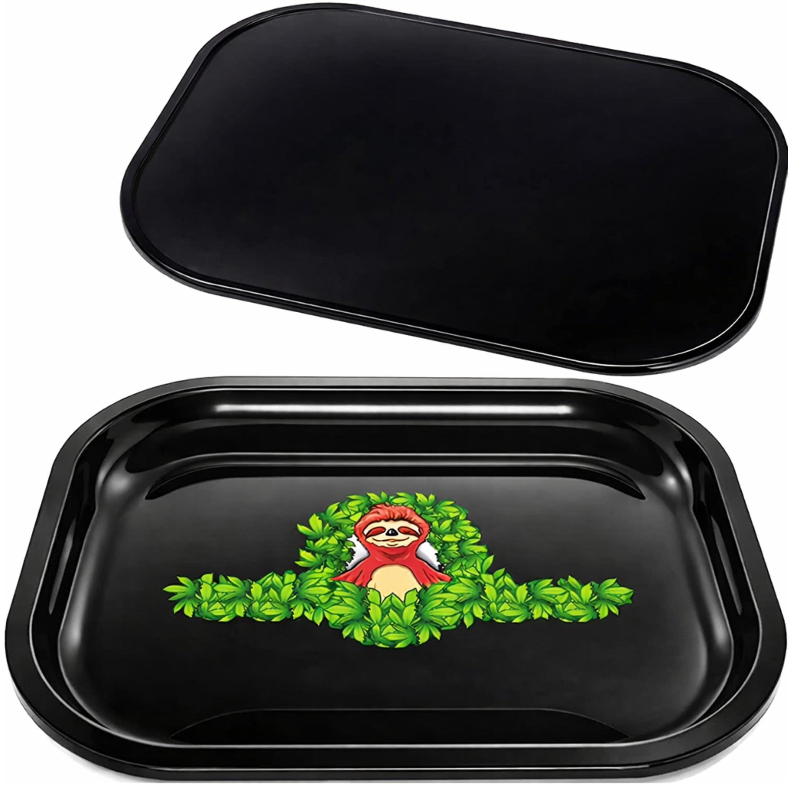 Metal Rolling Tray with Magnetic Lid – Smell Proof Rolling Tray Set, Durable Aluminum Tray with Secure Cover for Accessories & Storage
