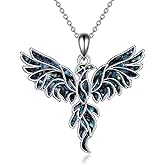 YAFEINI Abalone Phoenix Necklace for Women 925 Sterling Silver Abalone Phoenix Pendant Necklace Jewelry Gifts for Women Mom