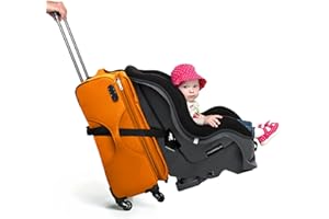 V VOLKGO Car Seat Travel Belt - Easy and Secure Carrier for Airport - Car Seat Belt Strap for Suitcase, Transform Your Baby Chair and Carry-on Luggage into a Dolly Airport Stroller.