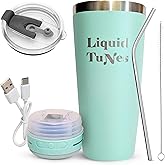 Liquid TuNes Stainless Steel Tumbler with Wireless Music Speaker, 20 oz Tumbler with Double-Wall Vacuum Insulation and Detachable Speaker (Sea Green)