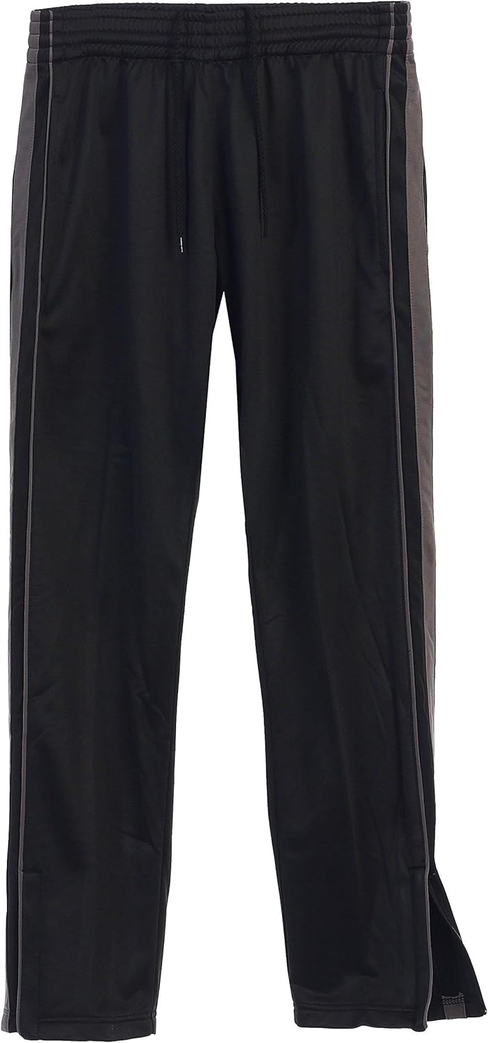 Gioberti Mens Track Running Sport Athletic Pants, Elastic Waist, Zip Bottom: Clothing