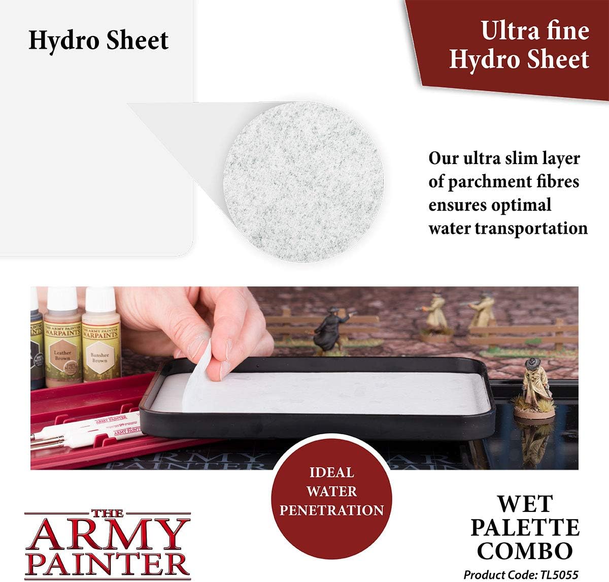 The Army Painter Wet Palette and Hydro Pack Bundle, Premium Brush Storing Palette with 100 Palette Sheets and 4 Sponges for Tabletop Wargames Miniature Model Painting: Toys & Games