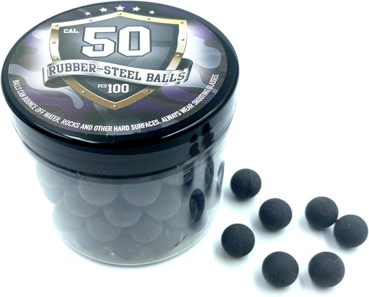 KATIX 100 x Premium Quality Hard Mix Rubber Steel Balls Paintballs Reballs for Shooting Training and Defense in 50 cal. 50 S - Image 4