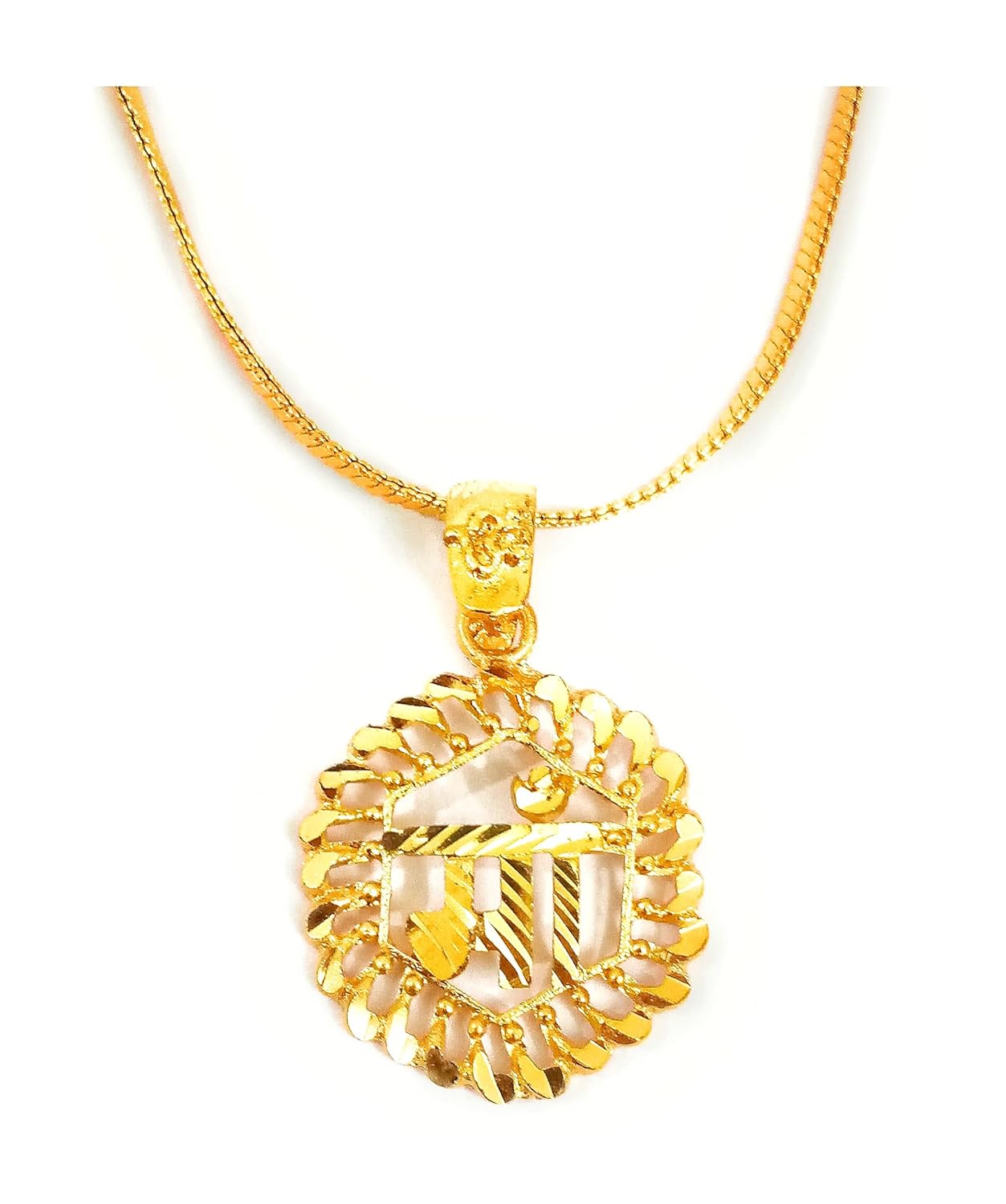 Buy SMARNN Gold Plated Maa Pendant with Chain (24 inches) at Amazon.in