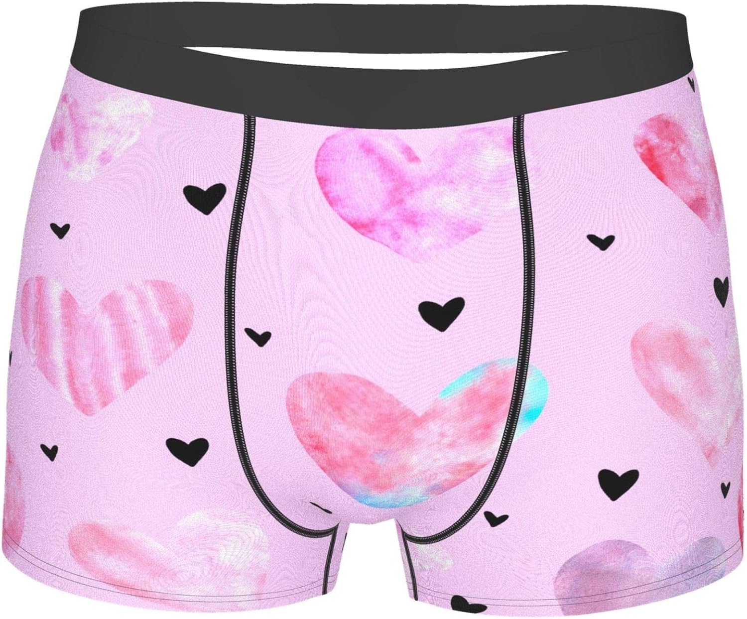Mens Underwear Boxer Brief Happy Valentine'S Day Red Pink