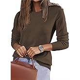 EVALESS Spring Sweaters for Women 2026 Trendy Wool Blend Sweaters Long Sleeve Crewneck Spring Outfits Pullover Sweater Tops