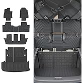 Rongtaod Floor Mats Compatible with 2024 2025 2026 Toyota Grand Highlander Cargo Mat Cargo Liner Trunk Mat Back Seat Protector Grand Highlander Accessories (Trunk Mat with Backrest Mat+Floor Mats)