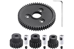 CrazyHobby RC Metal 54T 32P Spur Gear &15T/17T/19T Pinions Gear Set & 3.175mm Coupler for Traxxas Slash 4x4 4WD/2WD/VXL Rustler 4X4 VXL/Stampede 4x4 VXL/Summit/E-Revo/T-Maxx, Replace#3956