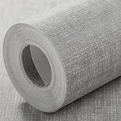 Trafagala Light Grey Linen Wallpaper Modern Plain Textured