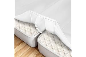 Bisenkud Sheet-Style Bed Bridge Connector for Twin to King Mattresses - Removable Foam Gap Filler with Locking Straps (Also Fits Twin XL/King)​