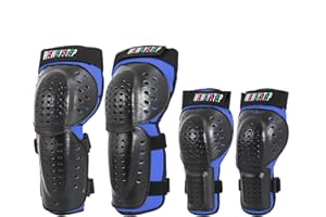 WEWAYSTEP Kids Shin Guards and Knee Pads Set, 4-Piece Protective Gear for Skateboard, Motocross, MTB, ATV, Skiing, Skating