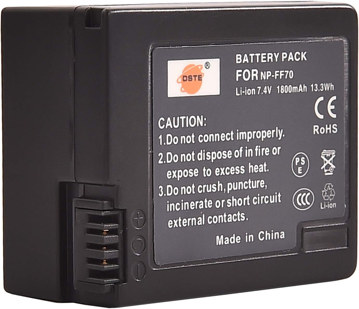 DSTE 2x NP-FF70 Replacement Li-ion Battery + Travel Charger DC07U Compatible for Sony DCR-HC1000 DCR-HC1000E DCR-IP1 DCR-IP1E DCR-IP1K DCR-IP200K DCR-IP210E DCR-IP220 - Image 5
