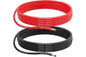 BEFFKKIP 8 AWG Gauge Silicone Wire Electrical Cable（10ft red &10ft Black） Soft & Flexible 0.08 mm Tinned Copper core High Temperature Resistant Silicone Wire for Arduino Projects, RC Cars, Boat, Drones etc.