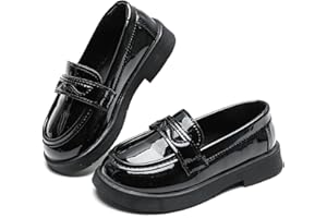 KOSISOK Kids Oxford Shoes Girl’s Boy’s Dress Shoes Lace-Up School Uniform Shoes Loafer Flats