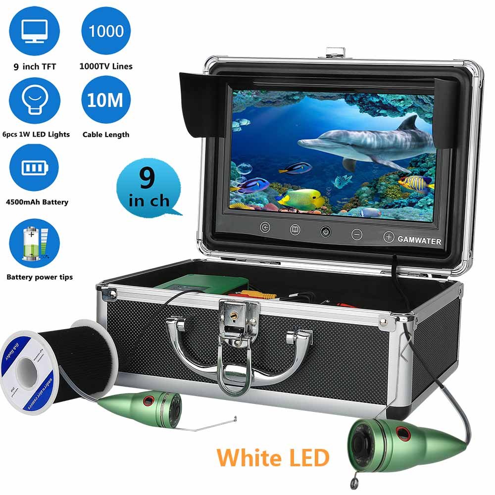 JINPENGPENG Underwater Fish Finder HD Underwater Camera 9 inch TFT Color Display DVR Function Monito