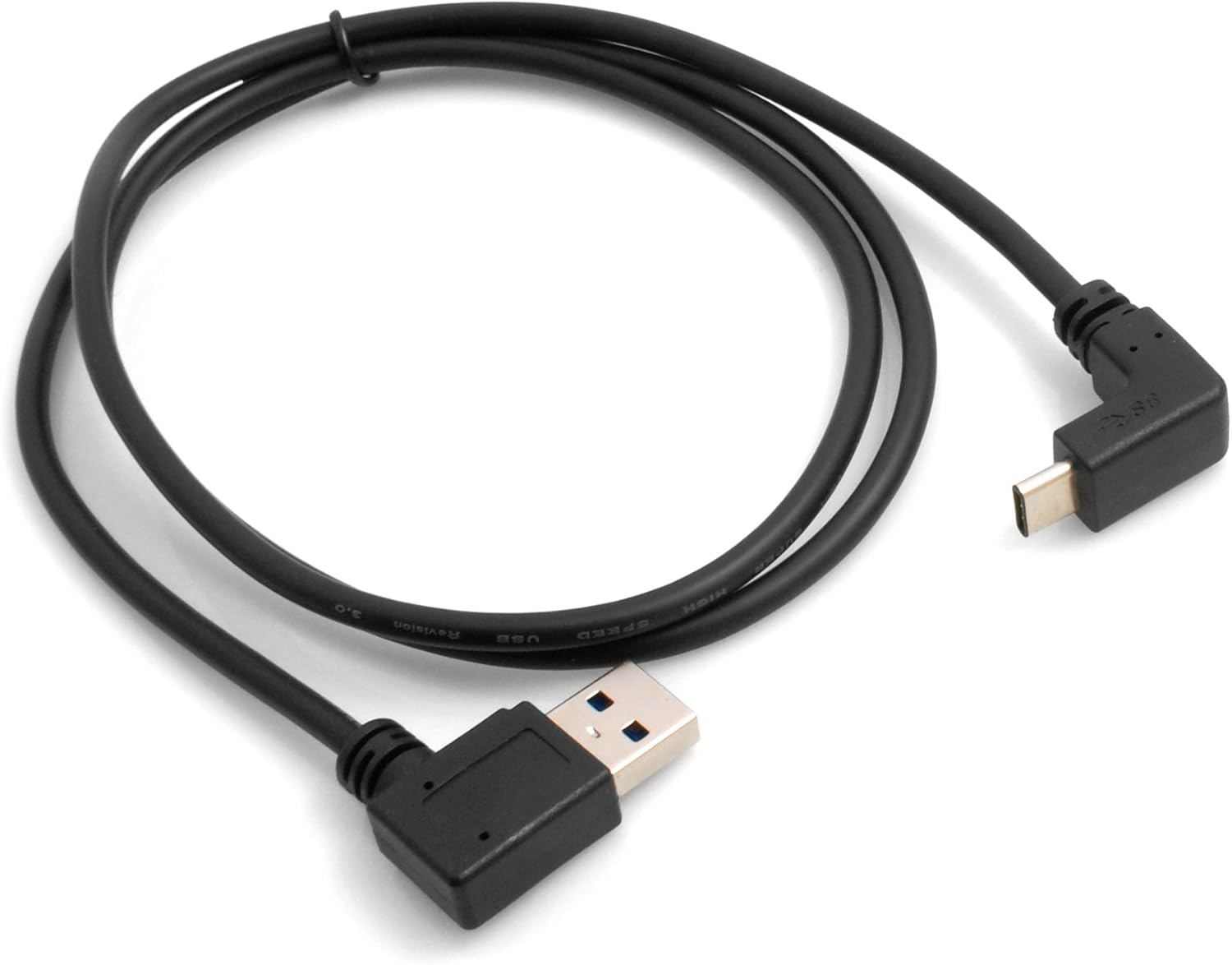 System-S USB 3.1 Type C to USB 3.0 Type A Charging Cable Up and Down Angled 90° Right Angled Adapter 98cm - Image 5