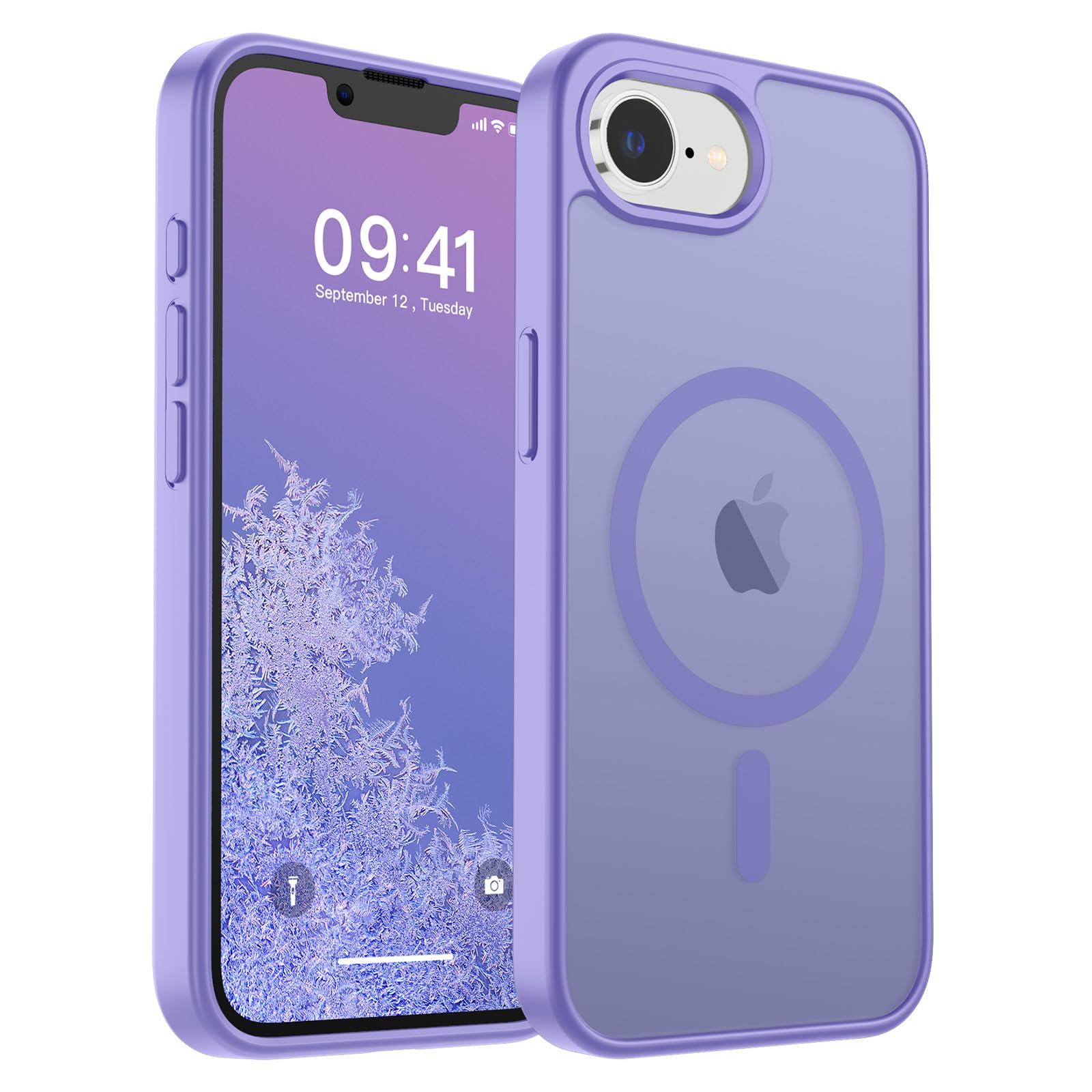 Photo 1 of SUPFINE Magnetic for iPhone 16e Case 2025 (Compatible with MagSafe) (Military Grade Drop Protection) Slim Translucent Matte Shockproof with Anti-Fingerprint Phone Case,Purple