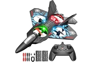 DOSUMIK Remote Control Airplane RC Plane Drones for Kids 8-12 Boys Adult Flying Foam Air Plane Toy for Beginner with Stable Hovering,6-axis Gyro,360° Flips,Circle Fly,LED Light,Low Battery Alarm,2.4Ghz