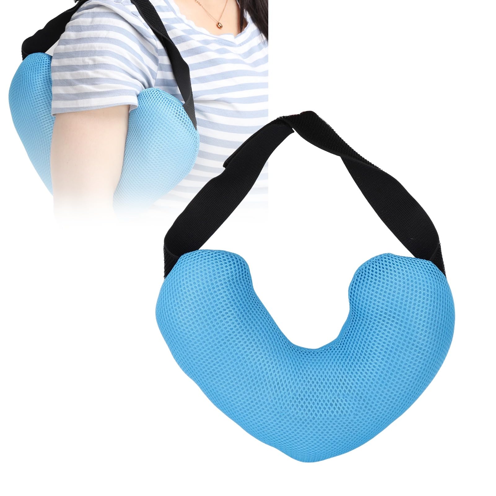 Underarm Pillow Armpit Pillow Soft Breathable Cotton Adjustable Strap Pressure Relief Prevent Inflammation Breast Cancer Pillow(Blue)