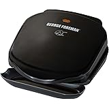 George Foreman GR10B 2-Serving Classic Plate Electric Grill, Black