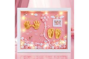 MCstars Baby Photo Frame, Hand and Footprint Memorial Picture Frame, Mom Memorial Clay , Essential Newborn Keepsake Frame, Personalized Handprint , Cherished Infant Memory, Unique Footprint Frame, Heartfelt Newborn Gift