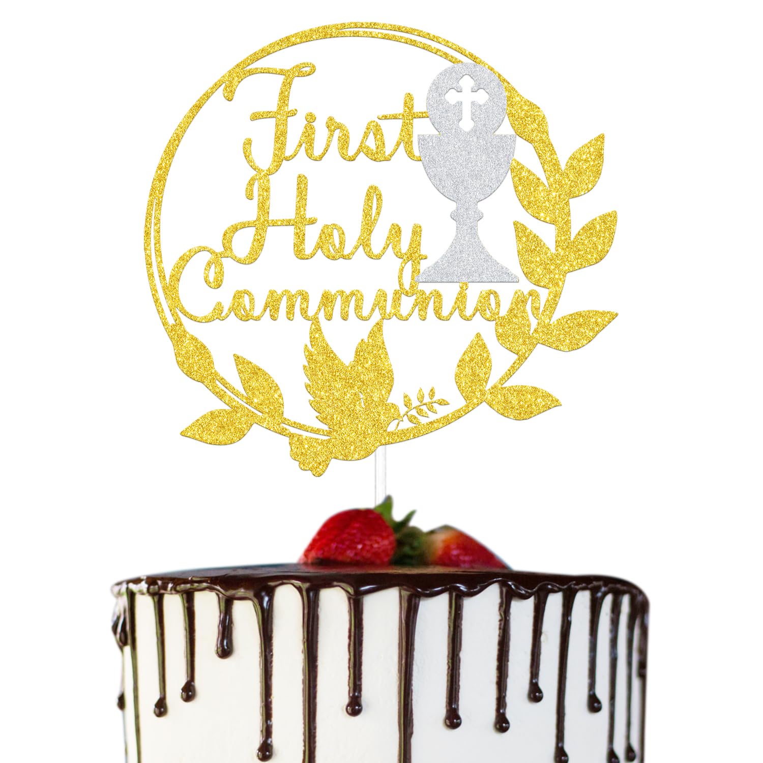 Photo 1 of First Holy Communion Cake Topper First Communion Decorations First Communion Cake Decorations Baptism Party Decor Gold