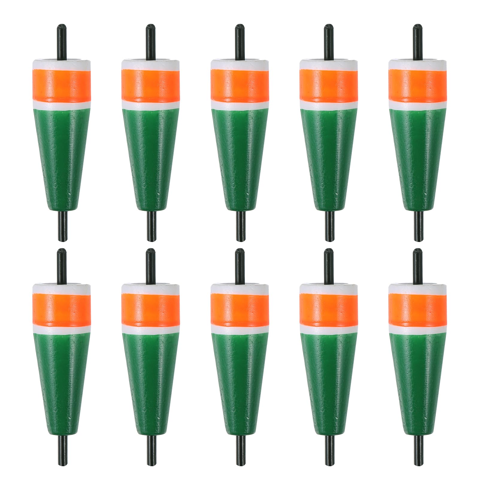 PATIKIL Popping Cork Floats 3.9 Inch / 9.8cm, 10 Pack EVA Fishing Trout Float Bobber for Catfish Trout Bass, Orange Green