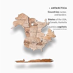 ENJOY THE WOOD 3D Wood World Map Wall Art Large