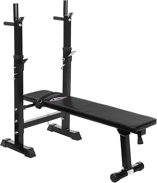 TecTake Foldable Gym Weights Bench With Adjustable Barbell Rack Amazon