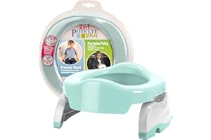 Kalencom Potette Plus 2-in-1 Travel Potty and Trainer Seat - Dual-Purpose Potty Training Toilet Seat - Portable Potty for Toddler Travel - with Durable, Lock-in Legs and Splash Guard - Pastel Mint
