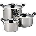 Tramontina Nesting 6 Pc Stainless Steel Tri-Ply Clad Sauce Pan and Stock Pot Set, 80116/048DS
