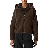 Locachy Women's Cozy Sherpa Fleece Winter Warm Hoodies Cute Casual Zipper Coat with Pockets Fashion Spring Outwear